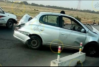  بالصور.. إصابات في حادث تصادم بين 5 سيارات على مدخل العاشر من رمضان