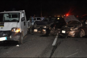  إصابة 12 شخصاً فى حادث تصادم سيارتين بفاقوس