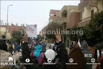  أبوحماد تنتفض في ذكري ثورة يناير بمسيرة حاشدة